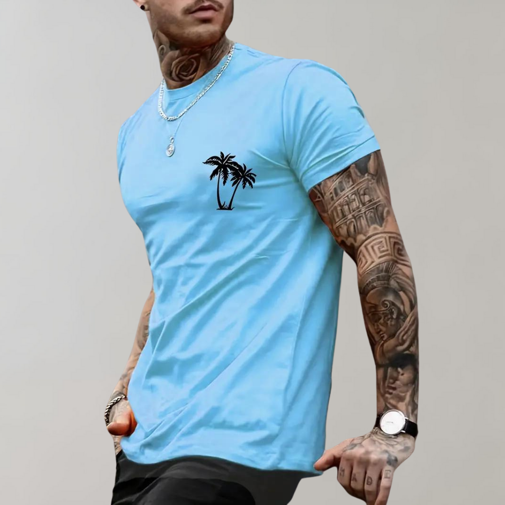 LEON | Palmboom grafisch heren T-shirt