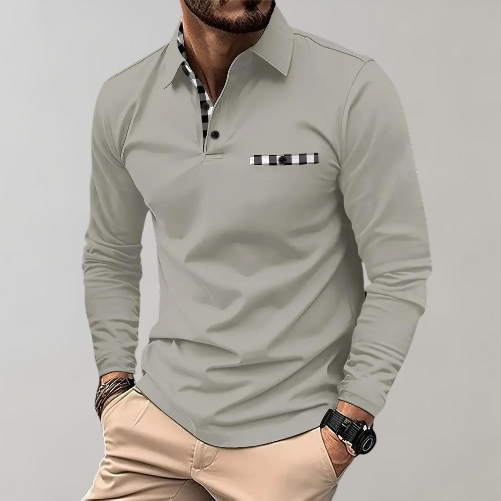 Heren Polo t-shirt met lange mouwen