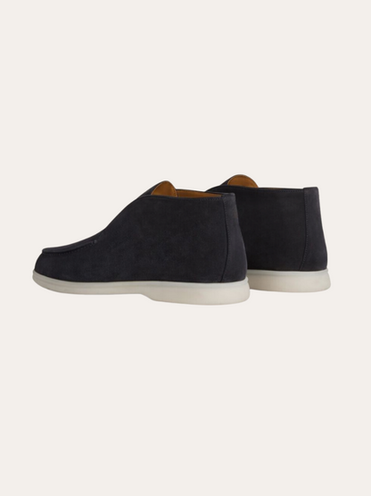 Marineblauwe Hoge Suède Loafers – Tijdloos, Stijlvol & Comfortabel